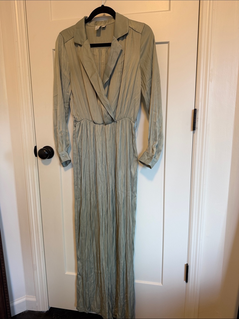 Elegant Sage Green Long Sleeve Jumpsuit